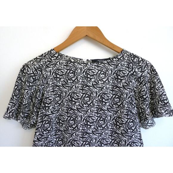 WEEKEND MAX MARA Silk Flutter Sleeve Shirt Blouse Top Neiman Marcus 0 XS $425 - Picture 3 of 11